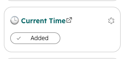 Current Time card aggiunta al layout del record HubSpot
